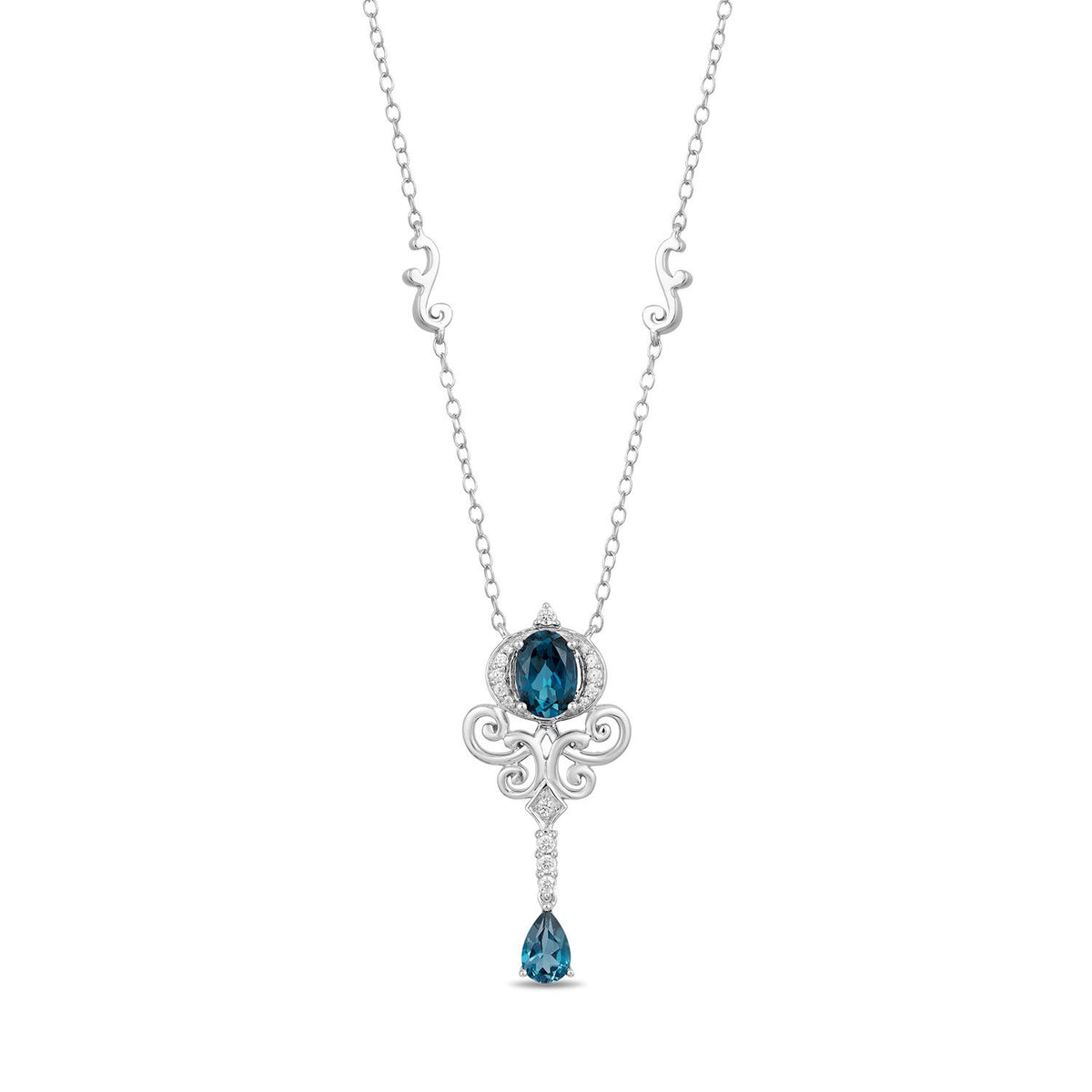 Stylish 925 Sterling Silver Necklace with Blues Stones – VOYLLA